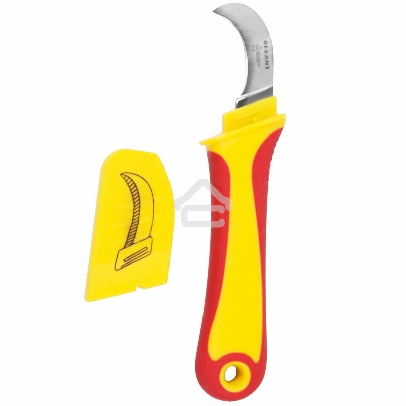 Нож монтажника Rexant нержавеющая сталь, изогнутое лезвие