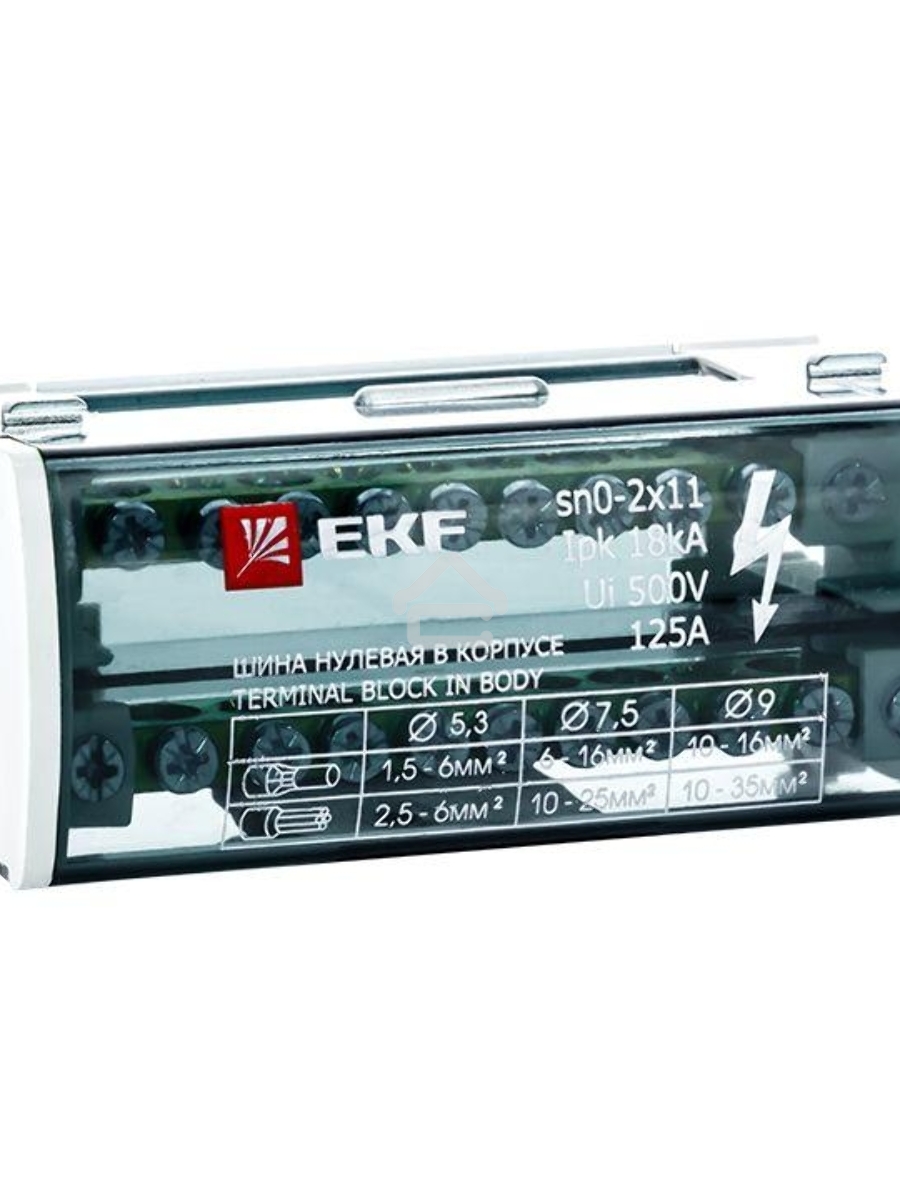 Шина нулевая в корпусе 2х11 EKF sn0-2x11