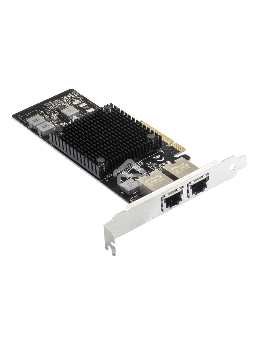 Сетевой адаптер ExeGate EXE-X550-T2 (PCI-E x8 v3.0, порты 2xRJ45 (медные), 10Gb/s (10/5/2.5/1Gb/s, 100Mb/s), Server NIC Intel Chipset X550)
