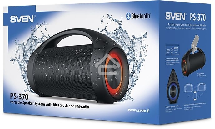 Колонка портативная Sven АС PS-370 черный 40W 2.0 BT