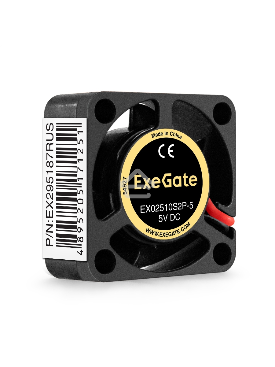 Вентилятор для корпуса ExeGate EX02510S2P-5 черный, 25 мм, 10000 об/мин, 22 дБ, 2 pin