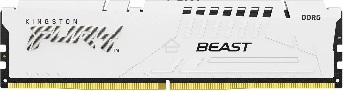 Оперативная память Kingston Fury Beast, DDR5, 16Gb (1x16GB), 5600MHz, CL36, DIMM, с радиаторами, белый