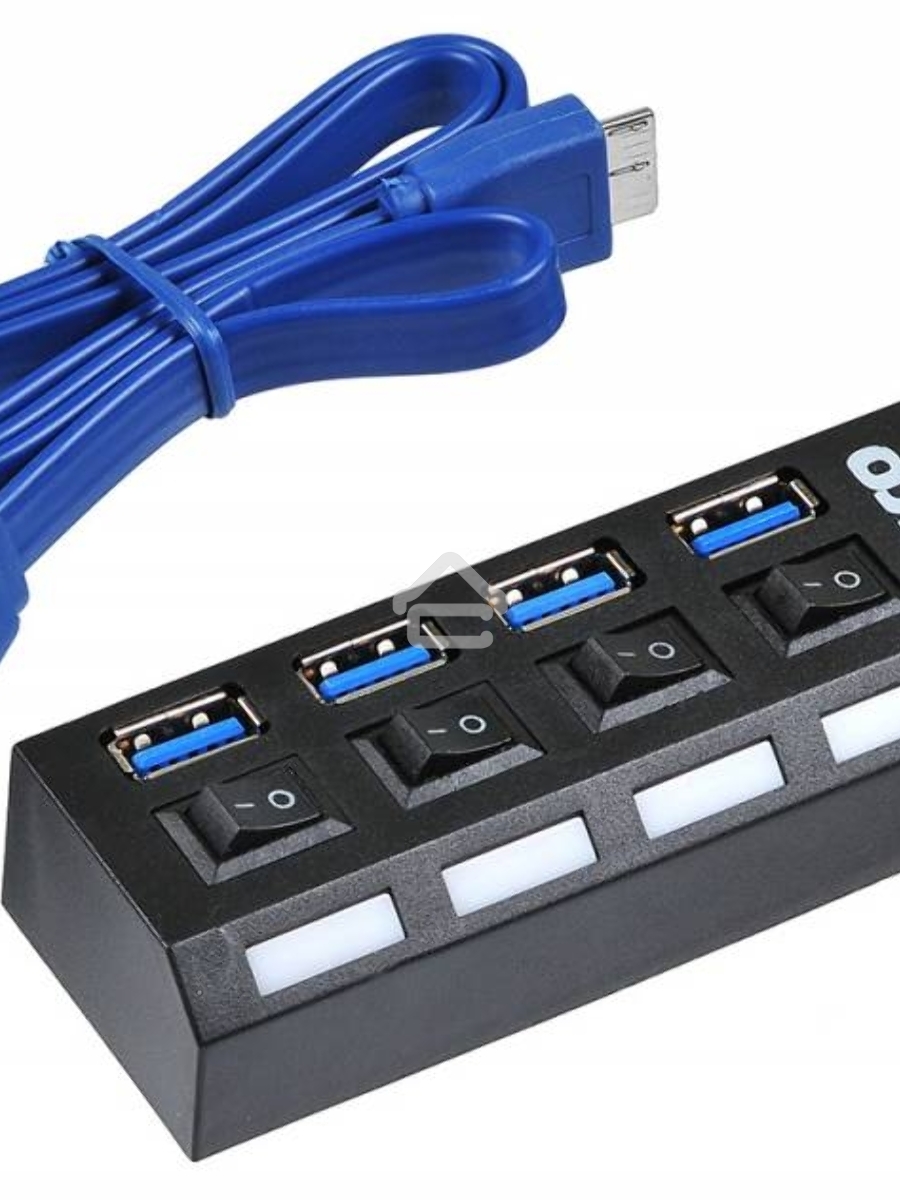 Разветвитель USB 3.0 Buro BU-HUB4-U3.0-L 4порт. черный