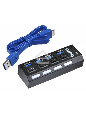 Разветвитель USB 3.0 Buro BU-HUB4-U3.0-L 4порт. черный