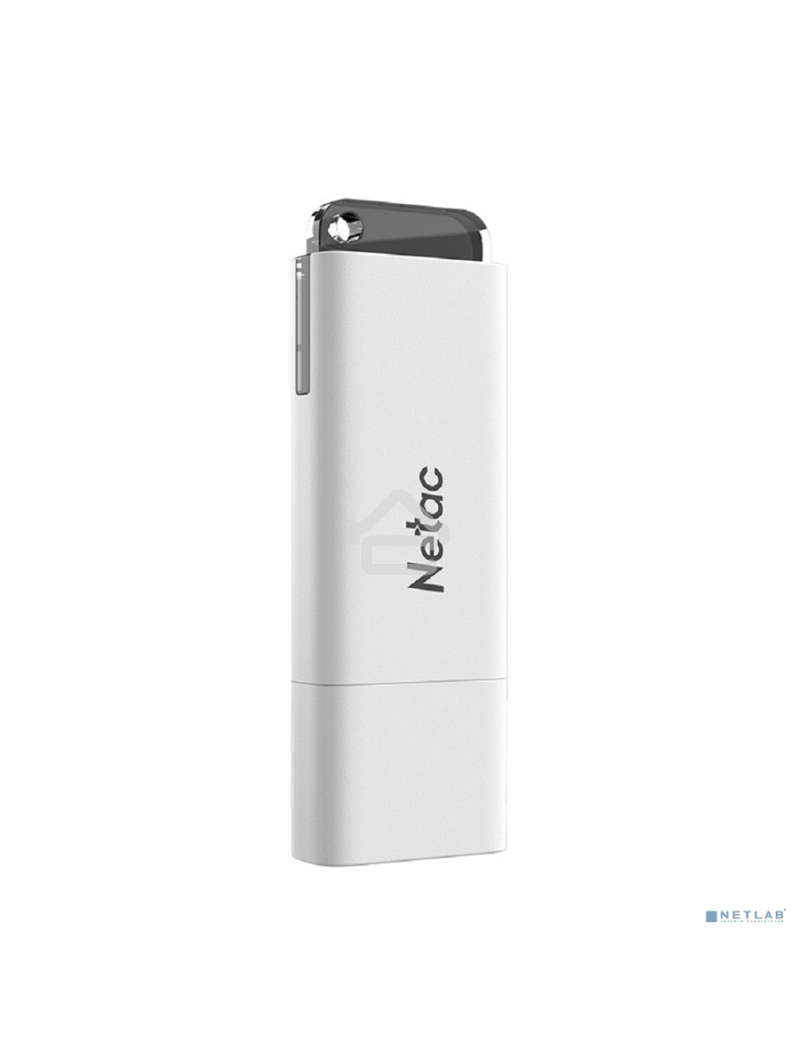 Флеш диск Netac U185, 64Gb, USB2.0, NT03U185N-064G-20WH, с колпачком, пластиковая белая
