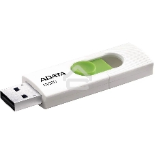 Флешка USB ADATA UV320 (AUV320-64G-RWHGN), 64Gb, USB 3.2 Gen1, R/W 100/30, белый/зеленый