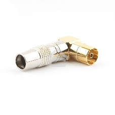 Разъем Cablexpert TVPL-08,TV (мама) позолоченный, латунь OD8.5, 90 градусов, блистер