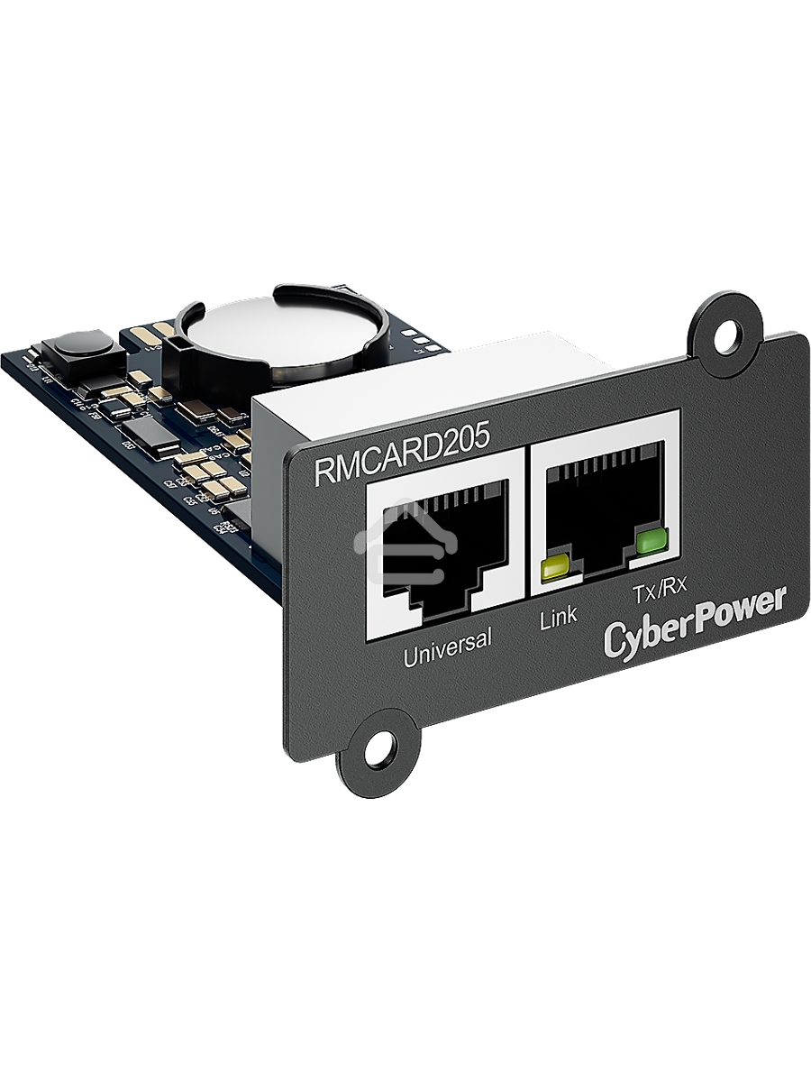 Карта удаленного управления CyberPower SNMP для источника бесперебойного питания серий OL, OLS, PR, OR, ПО PowerPanel® Business Edition, совместимость с ENVIROSENSOR, 0.15х0.15х0.07м., 0.2кг. Remote management SNMP card for OL, OLS, PR, OR series UPSs, Po