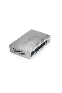 Коммутатор Zyxel GS1005HP Switch PoE +, 5xGE (4xPoE +), desktop, metal, silent, PoE budget 60 W