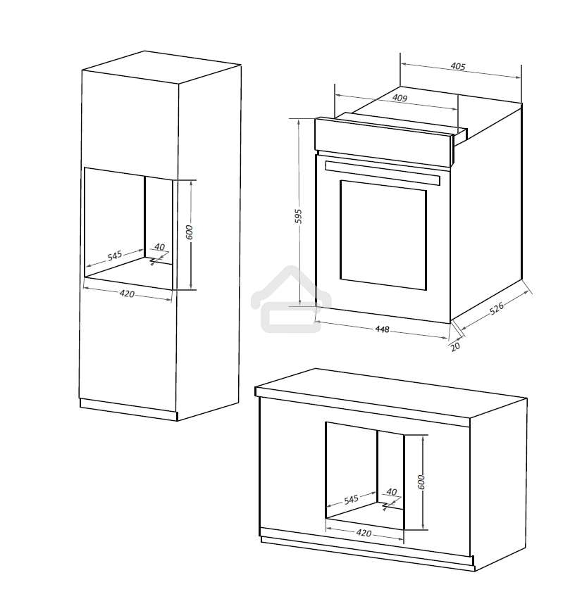 Шкаф духовой электрический Maunfeld EOEM519B, встраиваемый