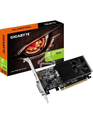 Видеокарта Gigabyte GV-N1030D4-2GL NVidia GeForce GT 1030, 2Gb DDR4/64-bit, PCI-Ex16 3.0, DVI-Dx1, HDMI2.0bx1, LP, 2-slot cooler, Retail