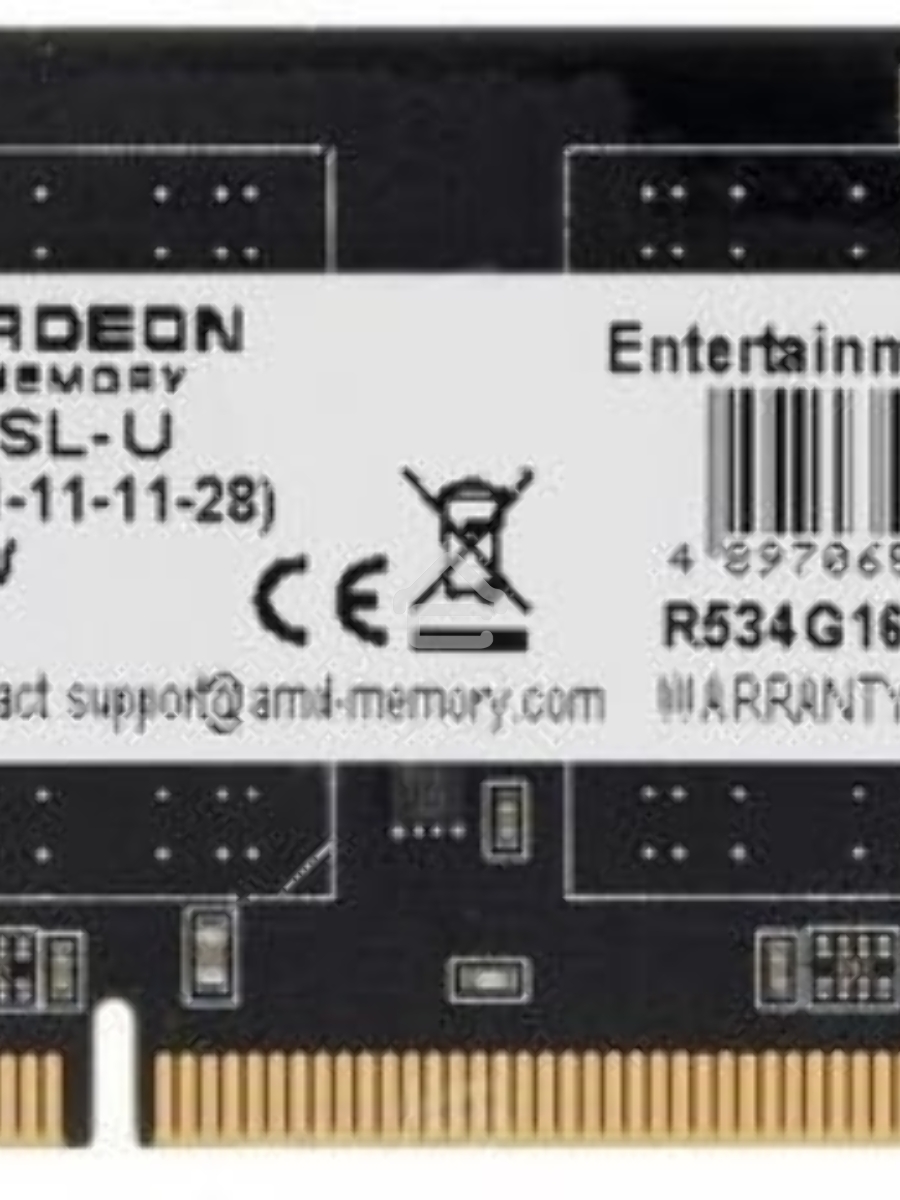 Оперативная память AMD Radeon R5, DDR3L, 4GB (1x4GB), 1600MHz, CL11, SO-DIMM