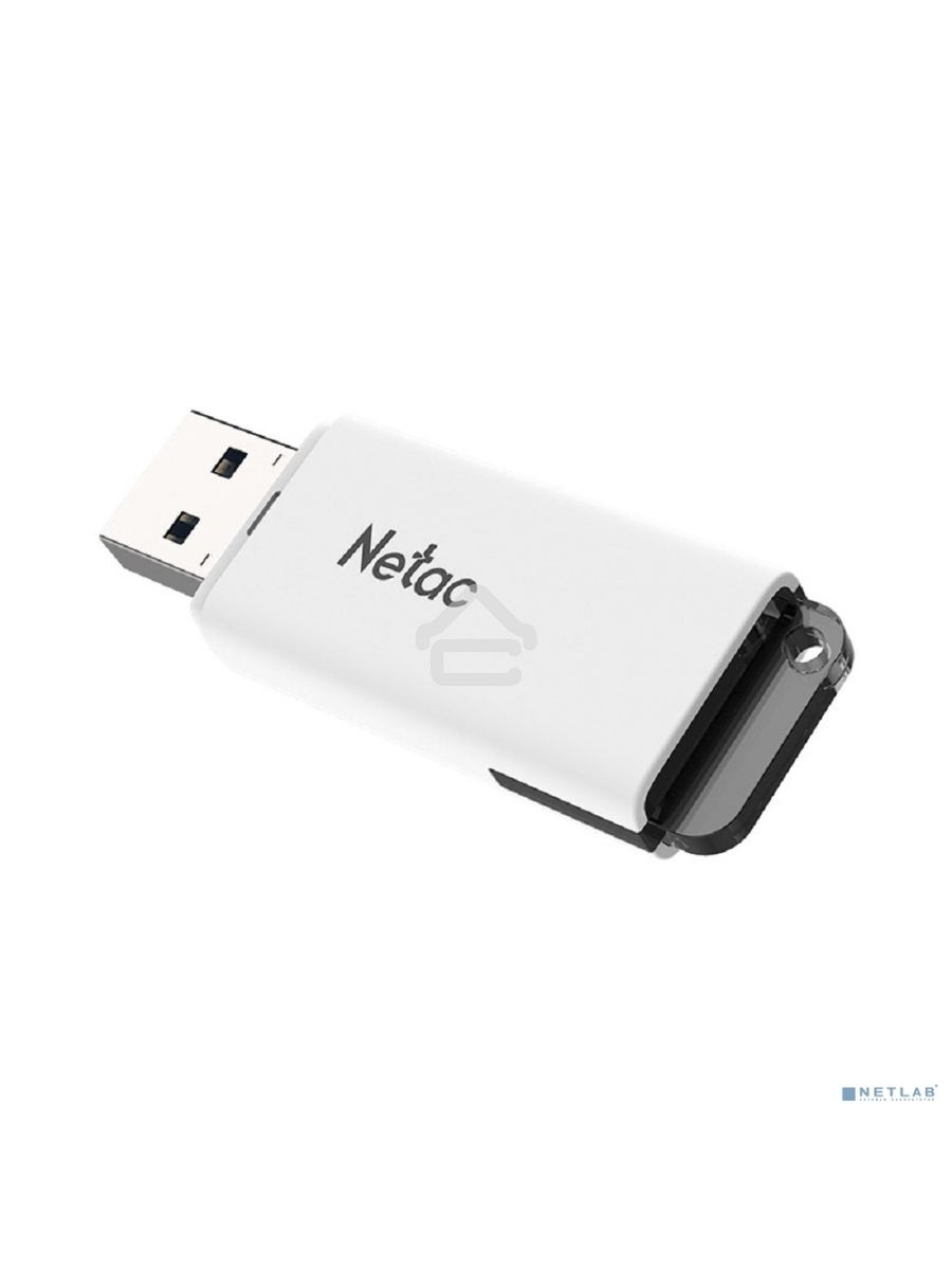 Флеш диск Netac U185, 64Gb, USB2.0, NT03U185N-064G-20WH, с колпачком, пластиковая белая
