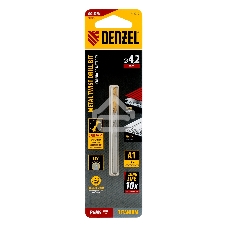 Сверло спиральное по металлу Denzel 4,2 x 75мм, Р6М5, Golden Tip