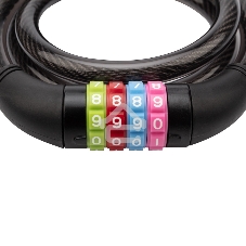 Тросовый кодовый замок взломостойкий для велосипедов и колясок Четыре сезона 100 см черный 79-0206