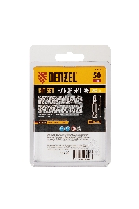 Набор бит TORX 15х50, сталь S2, шестигранный профиль, 10 шт.  Denzel