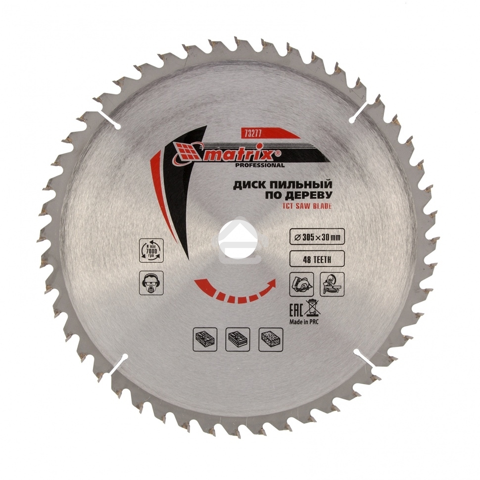 Пильный диск по дереву Matrix, ф305 х 30 мм, 48 зубьев