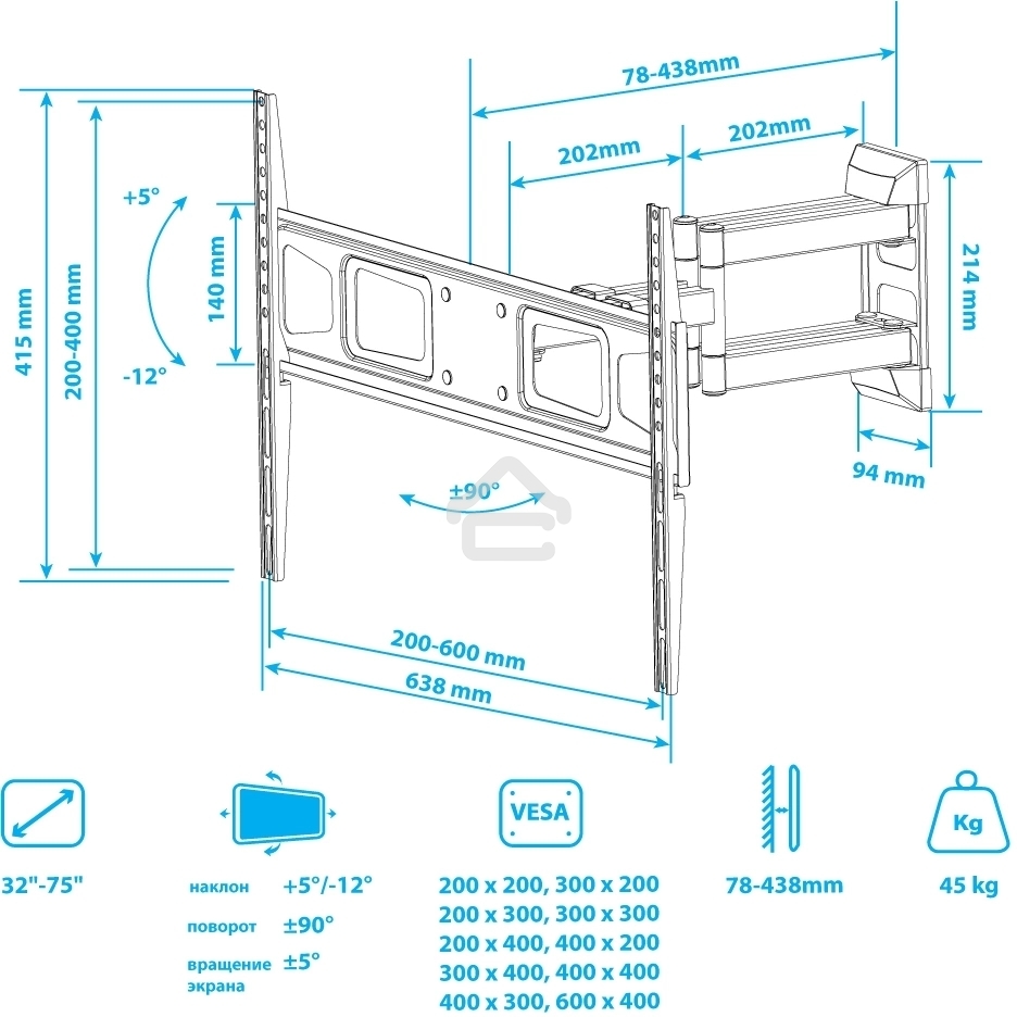 Кронштейн для телевизора Kromax CORBEL-11, 32
