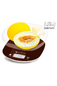 Весы кухонные Centek CT-2456 (шоколад) электр., max 7кг(!!!), шаг 1г, большая съемная чаша, дисплей