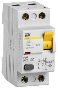 УЗО Iek MDV10-2-063-030 ВД1-63 2Р 63А 30мА ИЭК
