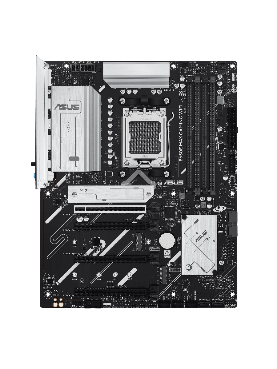 Материнская плата ASUS B650E MAX GAMING WIFI, AM5, AMD B650, 4xDDR5, 4xSATA, 3xM.2, 1xPCIe 5.0 x16, 1xPCIe 4.0 x16, 2xPCIe 3.0 x1, 1xDP, 1xHDMI, 1x2.5Gb LAN, Wi-Fi 6E, Bluetooth 5.3, 4xUSB-A 10Gbps, 1xUSB-C 10Gbps, 2xUSB-A 5Gbps, 2xUSB-A 2.0, 3x3.5 мм, 7.