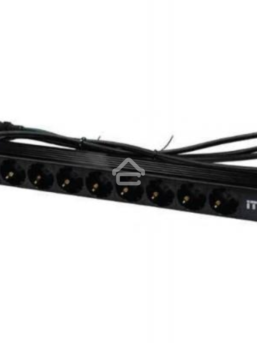 Блок розеток 19 (8шт)PDU с LED выкл.алюм.профиль 1U шнур 2м вилка DIN49440 (нем.станд.)  PH12-8D1  ITK