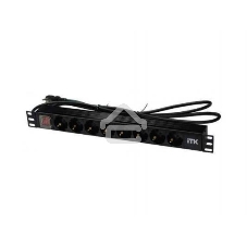 Блок розеток 19 (8шт)PDU с LED выкл.алюм.профиль 1U шнур 2м вилка DIN49440 (нем.станд.) PH12-8D1 ITK