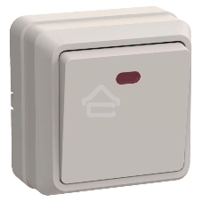 Выключатель 1-кл. ОП ОКТАВА с инд. 10А IP20 ВС20-1-1-ОКм крем. ИЭК EVO11-K33-10-DC