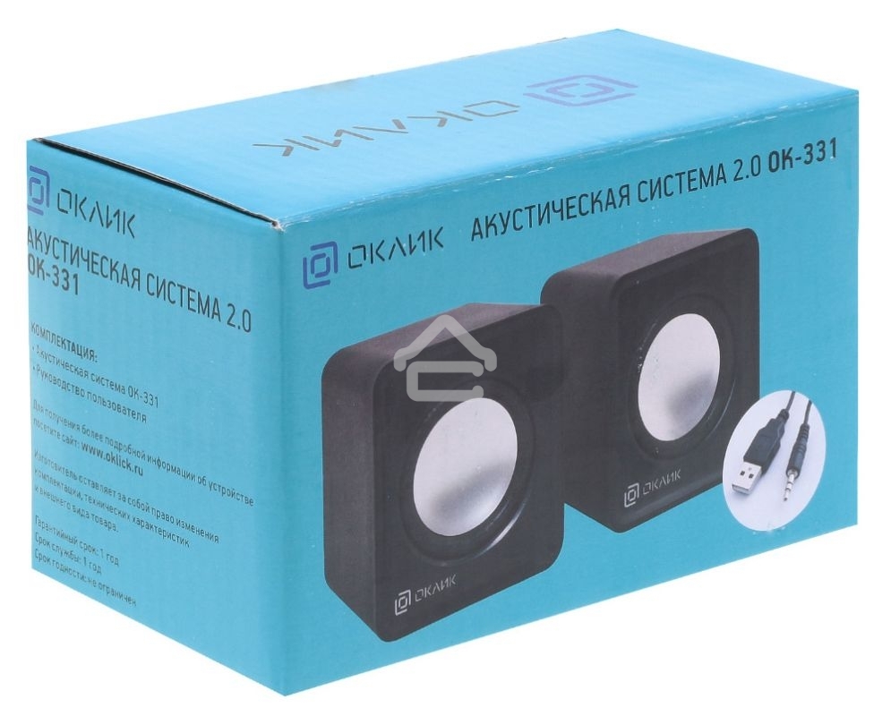 Акустическая система Oklick OK-331 2.0 черный 6Вт