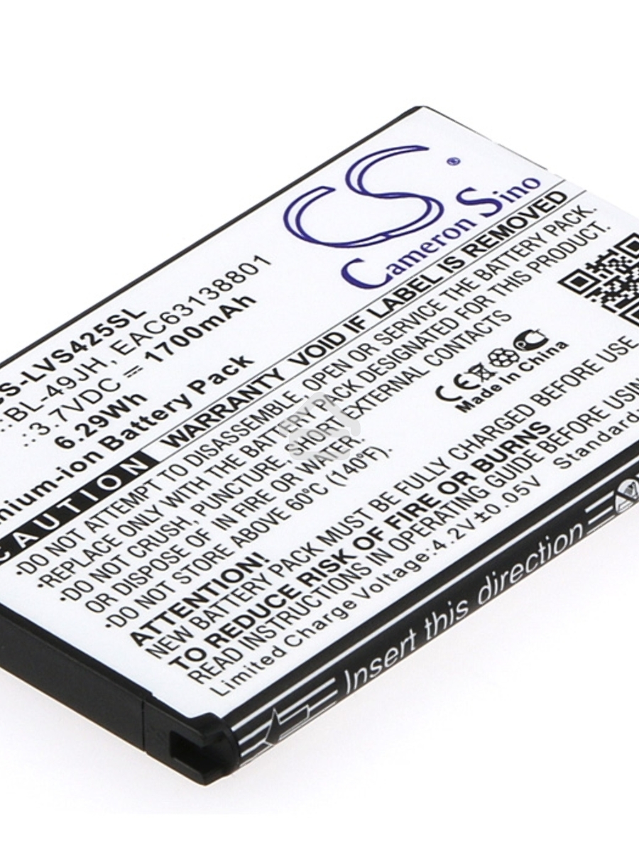 Аккумулятор CameronSino CS-LVS425SL BL-49JH для LG K120 3.7V / 1700mAh / 6.29Wh