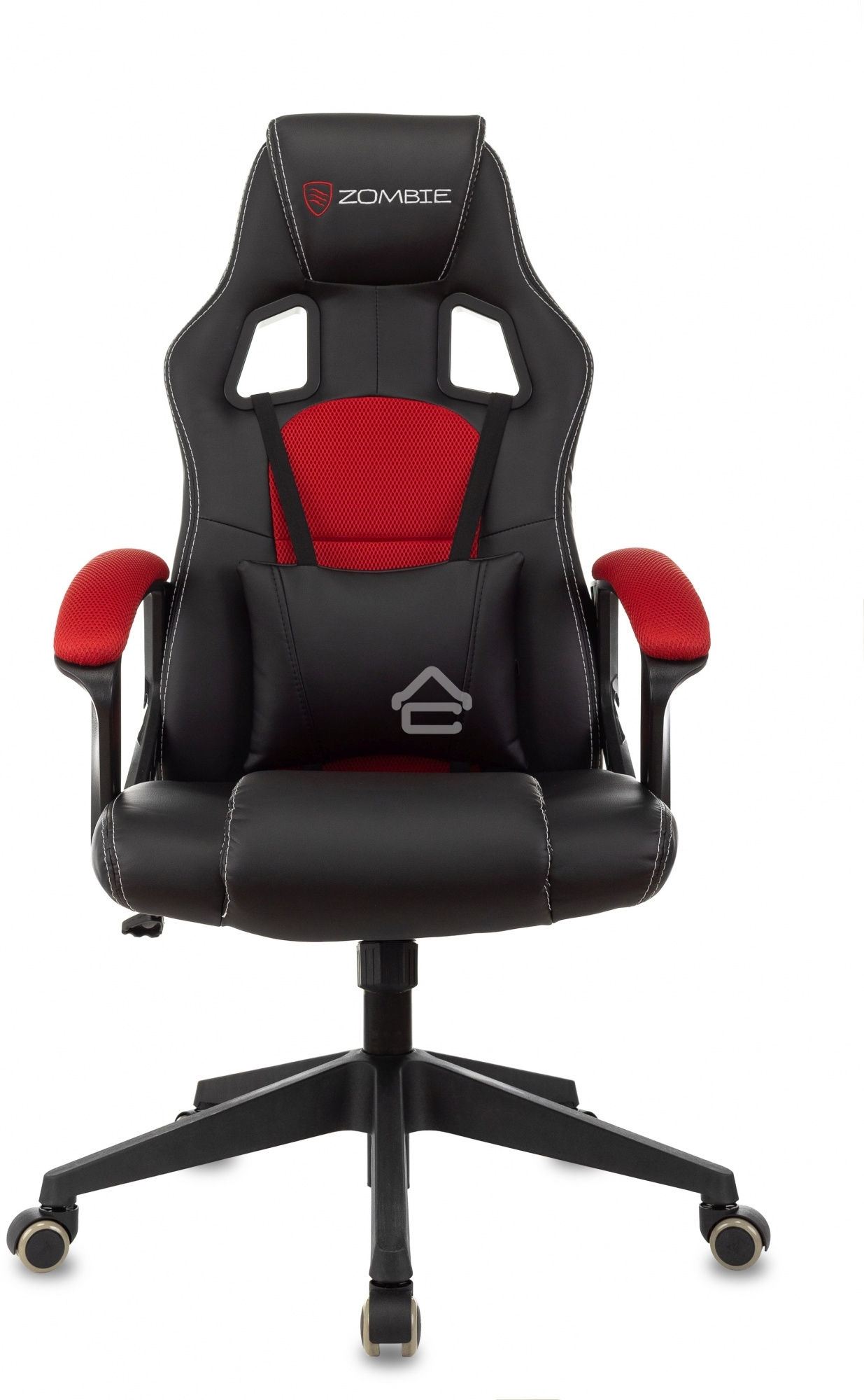 Кресло игровое Бюрократ Zombie Arena черный/красный