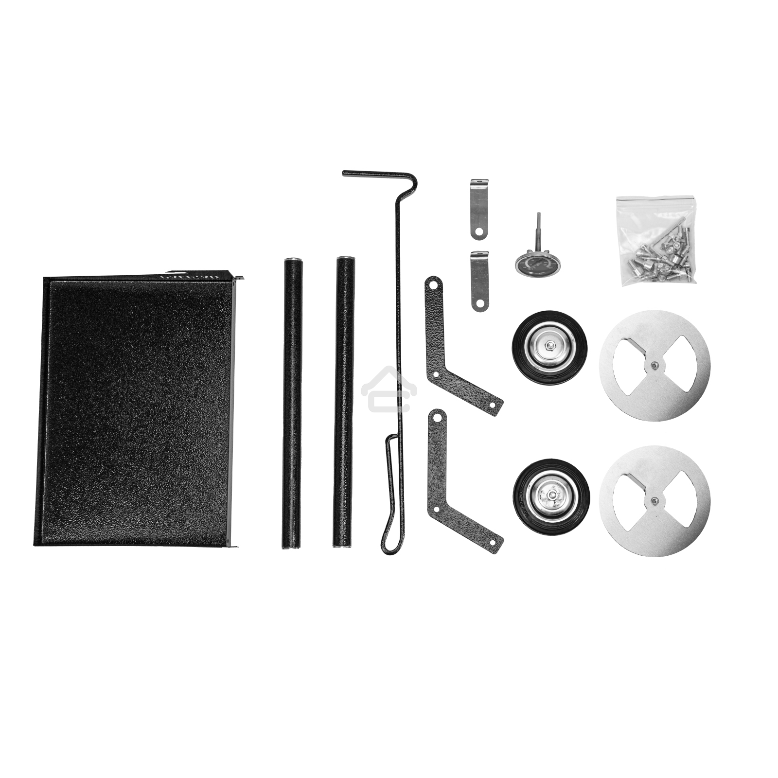 Мангал на колесах с крышкой-барбекю, 662х390х920, сталь 2 мм, термометр, кочерга, Camping Palisad