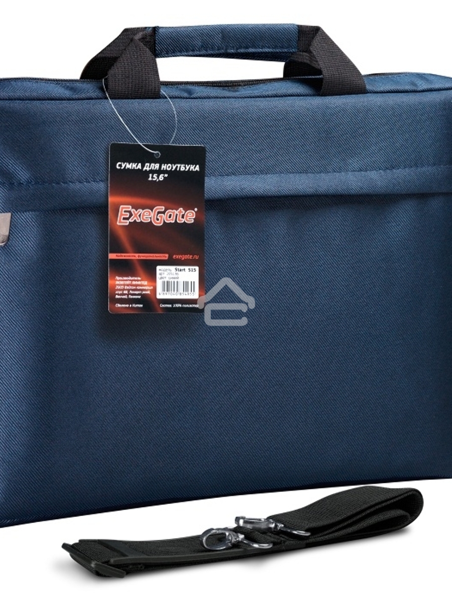 Сумка ExeGate EX205137RUS Start S15 Deep Blue, темно-синяя, полиэстер, для ноутбуков до 15.6