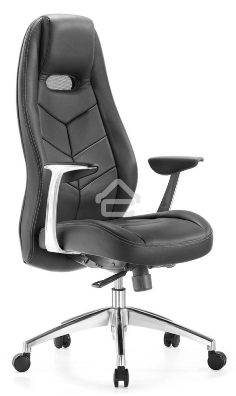 Кресло руководителя Бюрократ _Zen/Black черный, кожа, крестовина полированный алюминий