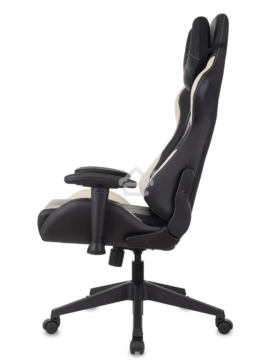 Кресло игровое Бюрократ VIKING 5 AERO WHITE черный/белый искусственная кожа
