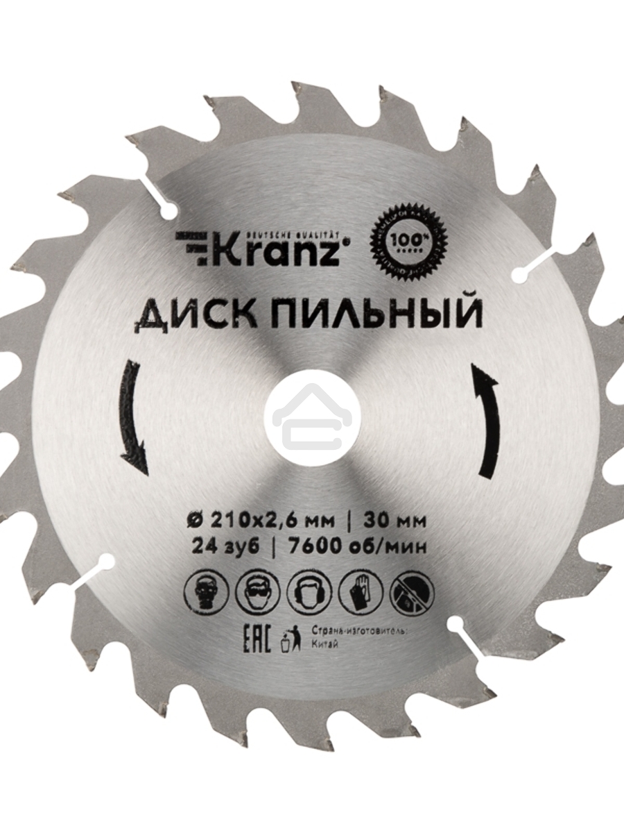 Диск пильный 210 мм х 24 зуб х 30 мм Kranz