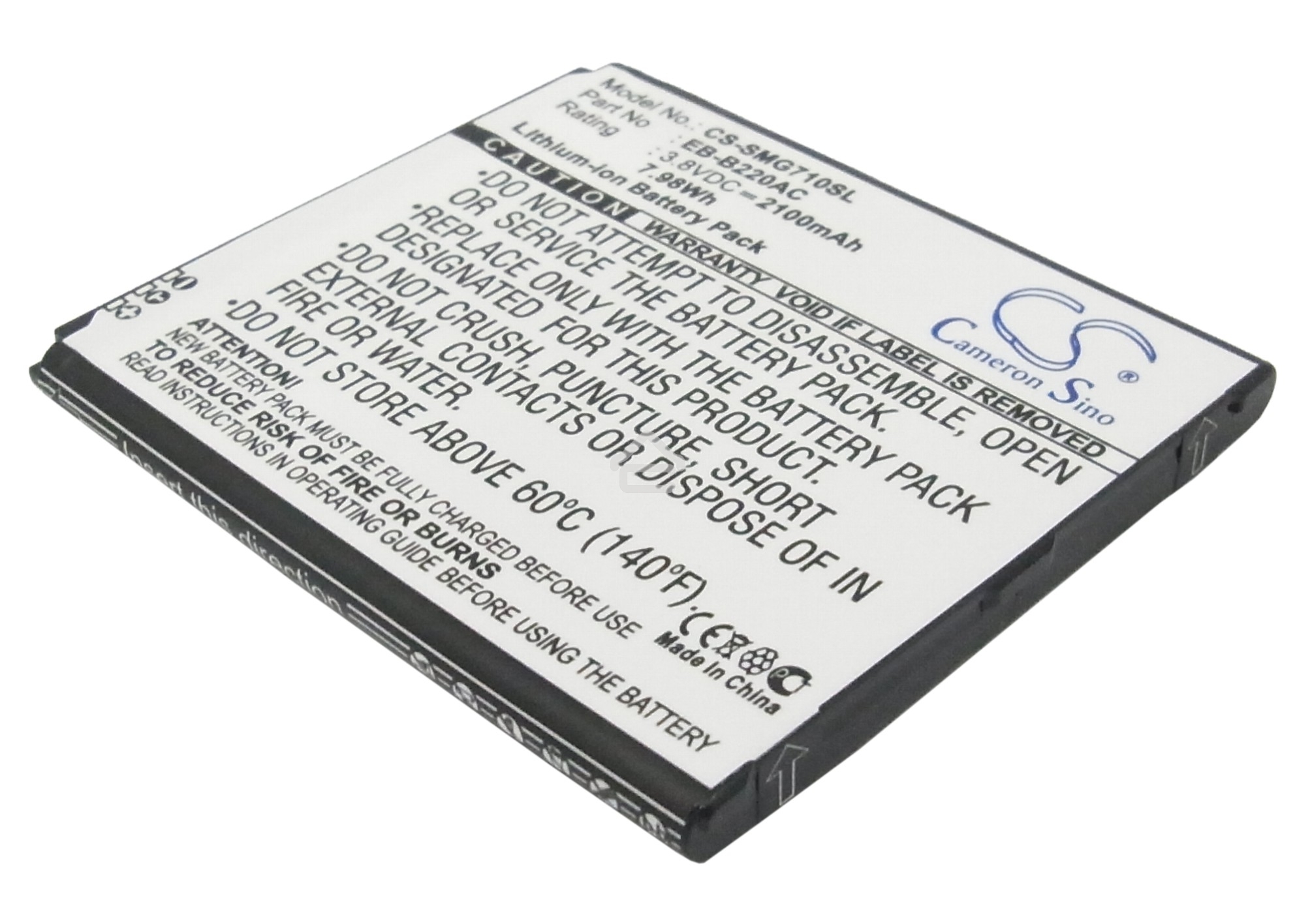 Аккумулятор CameronSinoCS-SMG710SL EB-B220AC для Samsung Galaxy Grand 2 4G 3.8V / 2100mAh / 7.98Wh
