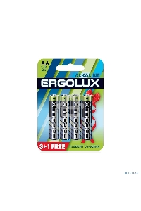 Батарейка Ergolux Alkaline LR6 BL 3+1 (FREE) (LR6 BL3+1, 1.5В) (4 шт. в уп-ке)