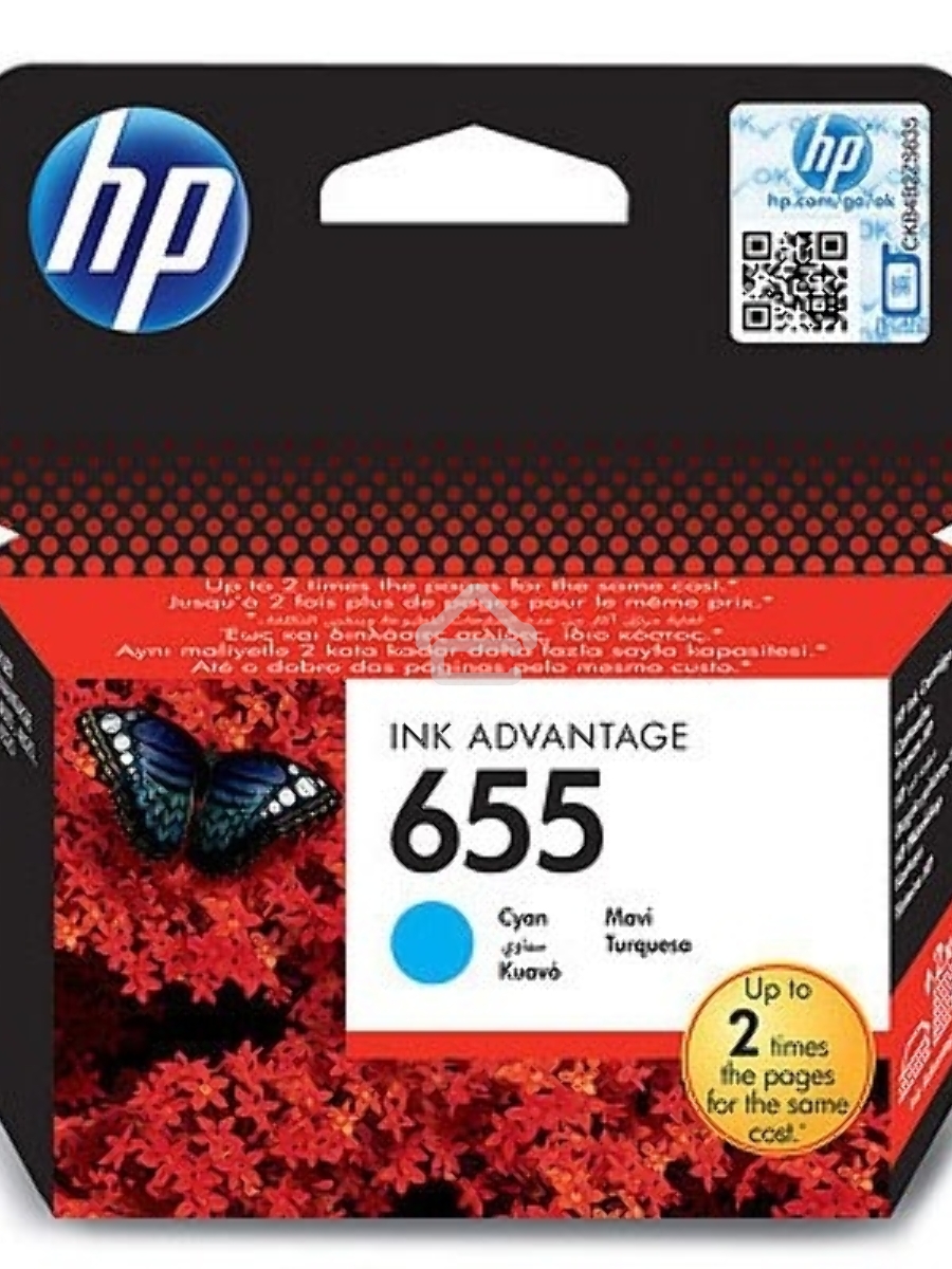 Картридж струйный HP 655 CZ110AE голубой для HP DJ IA 3525/4615/4625/5525/6525 (600стр.)