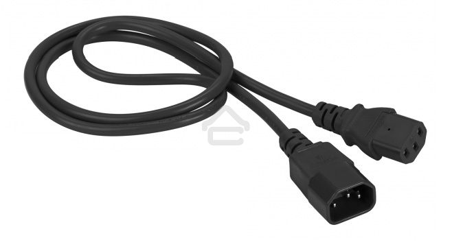 Шнур питания Lanmaster C13-C14, 3х0.75, 220В, 10А, черный, 1.5 метра