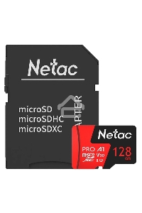 Флеш карта MicroSD card Netac P500 Extreme Pro 128GB, retail version w/SD adapter