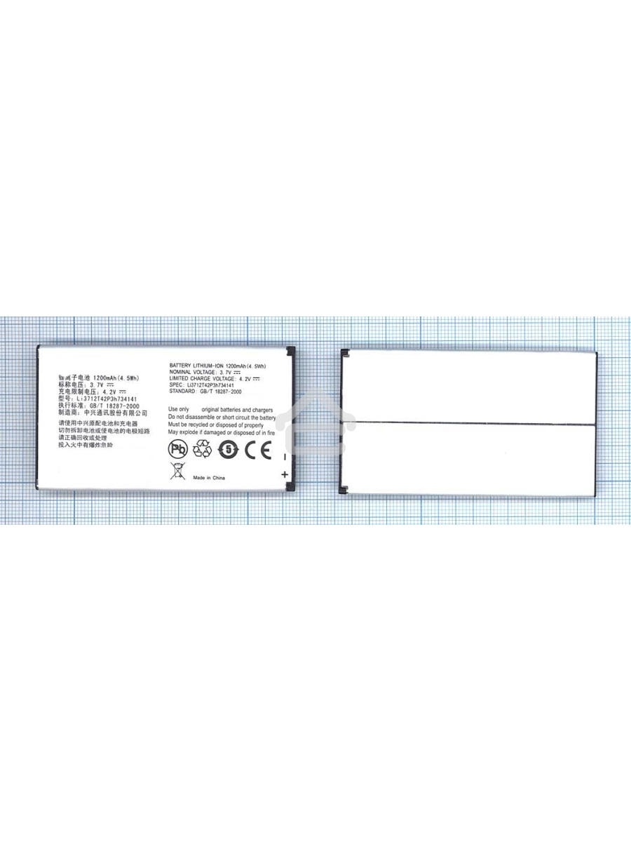 Аккумуляторная батарея Li3712T42P3h734141 для ZTE N960 ZTE U236 3.7V 4.5Wh