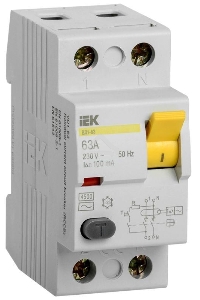 УЗО Iek MDV10-2-063-100 ВД1-63 2Р 63А 100мА ИЭК