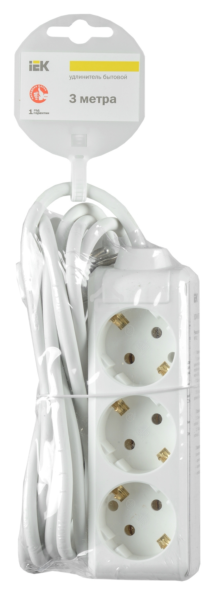 Удлинитель 3х3 м с заземл. 16А IP20 У03 2P+PE ИЭК WYP10-16-03-03-Z-N