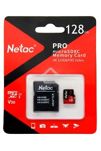 Флеш карта MicroSD card Netac P500 Extreme Pro 128GB, retail version w/SD adapter