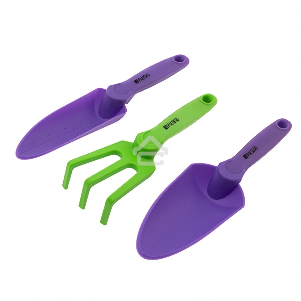 Набор садового инструмента, пластиковый, гелевые рукоятки, 3 предмета, NYLON SOFT Palisad