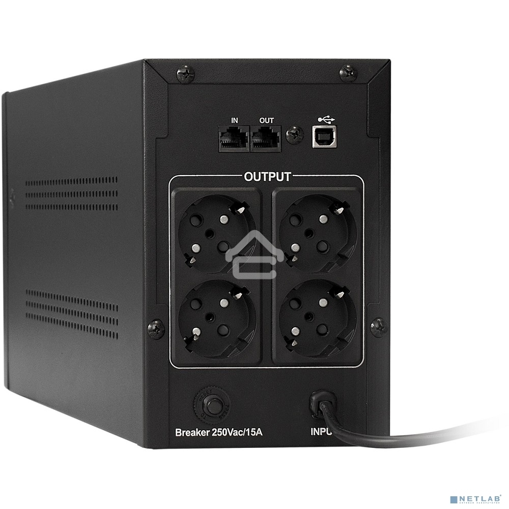 Источник бесперебойного питания ExeGate EP285515RUS SpecialPro UNB-2000.LED.AVR.EURO.RJ.USB 2000VA/1200W, LED, AVR, 4 евророзетки, RJ45/11, USB, Black