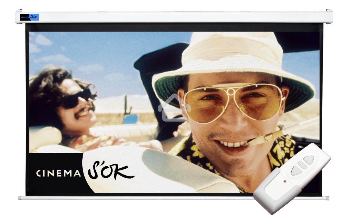 Экран Cinema S'OK SCPSM-360x200FG-ED90 16:9 163' Pro настенно-потолочный, моторизованный, 360x200см, фибергласс, белый корпус, экстрадроп 90см