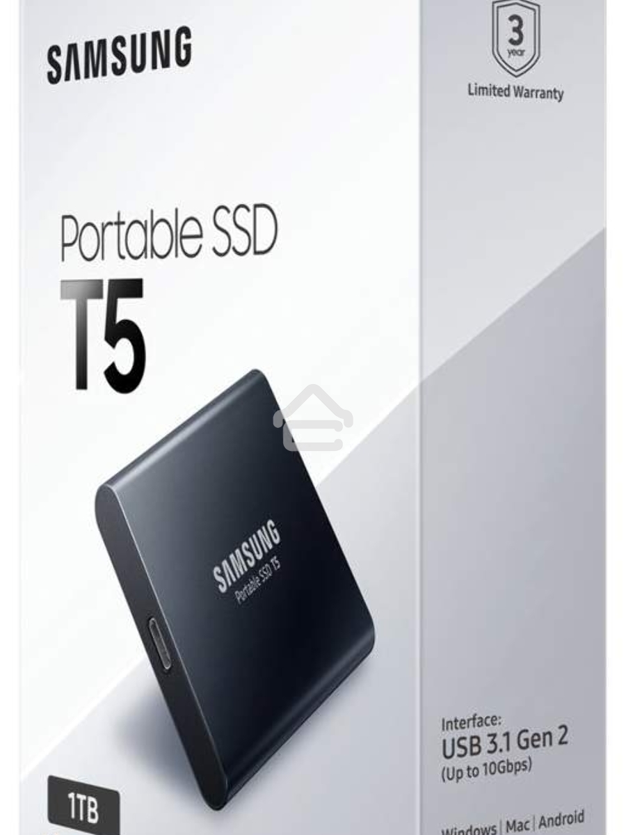 Внешний твердотельный накопитель SSD 1TB Samsung T5 (Up to 540Mb/s, USB 3.1 Type-C) (MU-PA1T0B/WW)