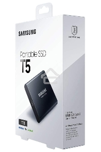 Внешний твердотельный накопитель SSD 1TB Samsung T5 (Up to 540Mb/s, USB 3.1 Type-C) (MU-PA1T0B/WW)